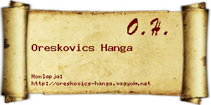 Oreskovics Hanga névjegykártya
